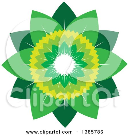 Clipart of a Circle or Flower of Green Leaves - Royalty Free Vector Illustration by ColorMagic
