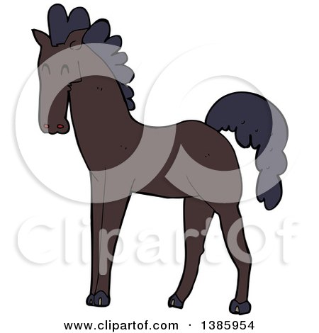 Clipart of a Cartoon Horse - Royalty Free Vector Illustration by lineartestpilot