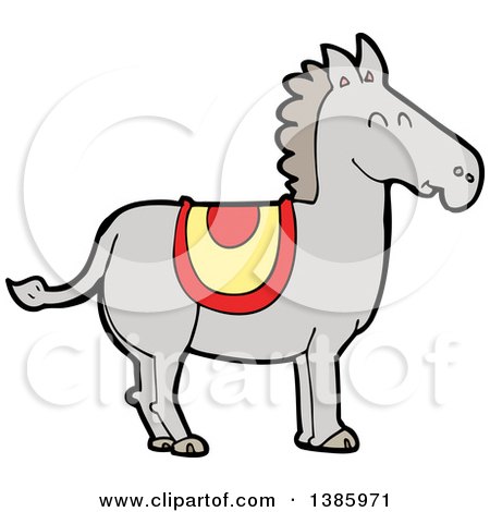 Clipart of a Cartoon Horse - Royalty Free Vector Illustration by lineartestpilot
