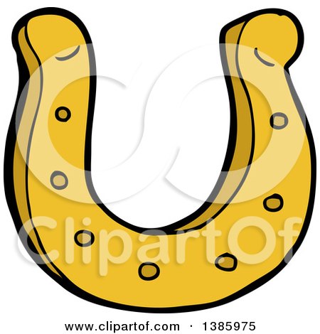 Clipart of a Cartoon Horseshoe - Royalty Free Vector Illustration by lineartestpilot
