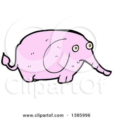 Clipart of a Cartoon Pink Elephant - Royalty Free Vector Illustration by lineartestpilot