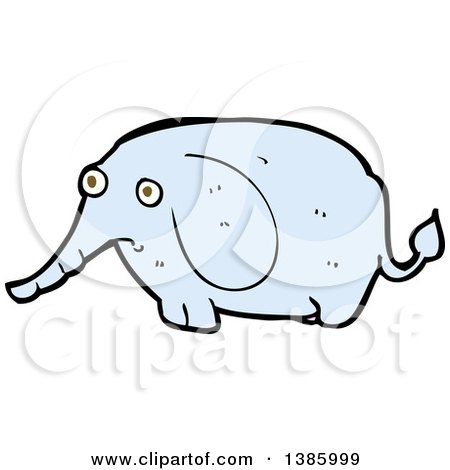 Clipart of a Cartoon Blue Elephant - Royalty Free Vector Illustration by lineartestpilot