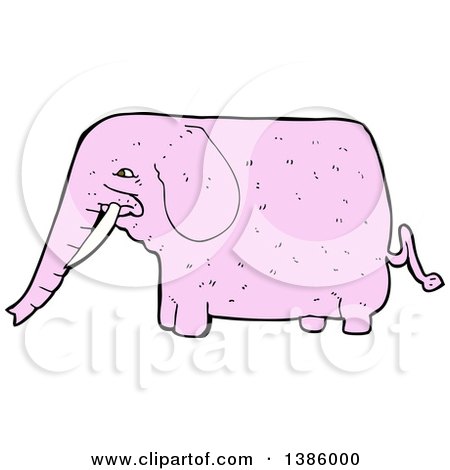Clipart of a Cartoon Pink Elephant - Royalty Free Vector Illustration by lineartestpilot