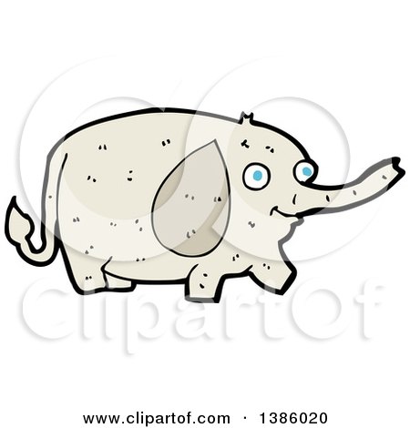 Clipart of a Cartoon Elephant - Royalty Free Vector Illustration by lineartestpilot
