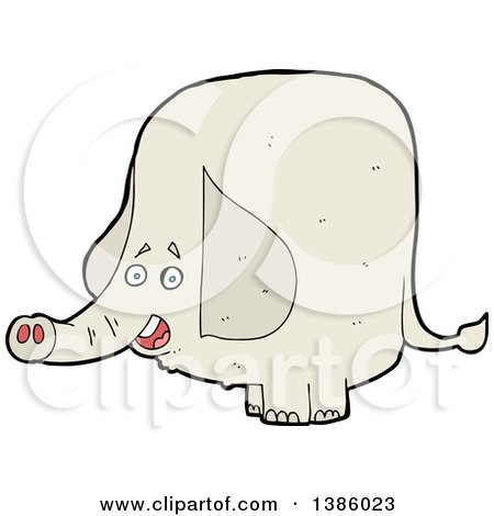 Clipart of a Cartoon Elephant - Royalty Free Vector Illustration by lineartestpilot