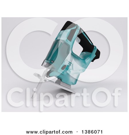 Clipart of a 3d Blue Jigsaw, on a Shaded Background - Royalty Free Illustration by KJ Pargeter