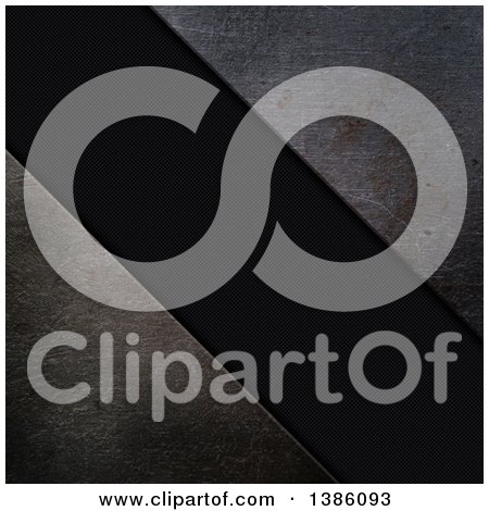 Clipart of a Strip of Diagonal Carbon Fiber and Metal Corners - Royalty Free Illustration by KJ Pargeter