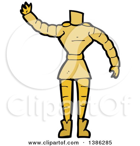 Clipart of a Cartoon Headless Robot Body - Royalty Free Vector Illustration by lineartestpilot