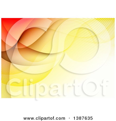 Clipart of a Gradient Orange and Yellow Wave Background - Royalty Free Illustration by dero