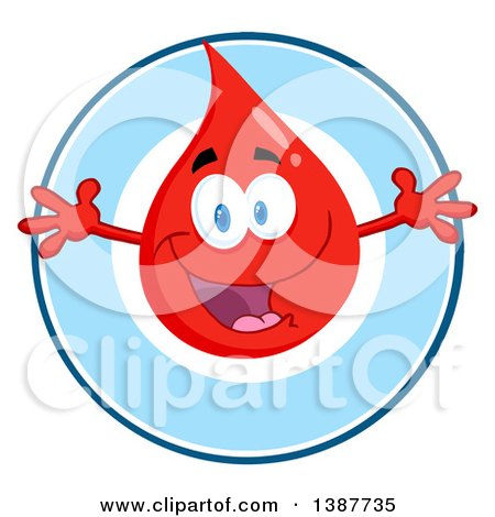 Welcoming Blood or Hot Water Drop in a Blue Circle Posters Art