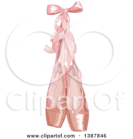 Clipart of Pink Ballerina Slippers - Royalty Free Vector Illustration by Pushkin