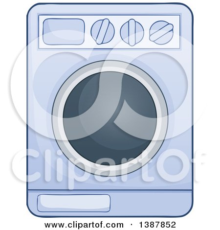 Clipart of a Cartoon Laundry Washing Machine - Royalty Free Vector Illustration by visekart