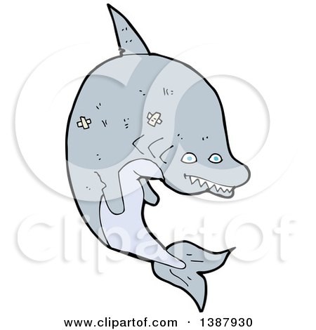 Clipart of a Shark - Royalty Free Vector Illustration by lineartestpilot