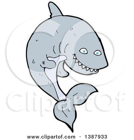 Clipart of a Cartoon Shark - Royalty Free Vector Illustration by lineartestpilot