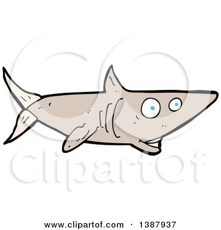 Clipart of a Shark - Royalty Free Vector Illustration by lineartestpilot