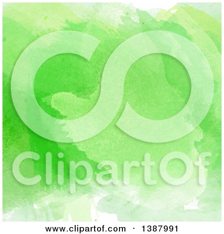 Clipart of a Bright Green Watercolor Background - Royalty Free Vector Illustration by KJ Pargeter