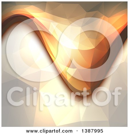 Clipart of a Golden Abstract Low Poly Geometric Design - Royalty Free Vector Illustration by KJ Pargeter