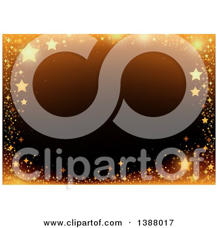 Clipart of a Background of Golden Stars Around Dark Text Space - Royalty Free Vector Illustration by dero