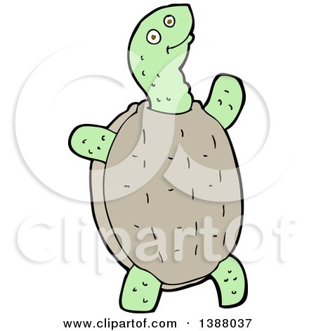 Clipart of a Cartoon Tortoise Turtle - Royalty Free Vector Illustration by lineartestpilot