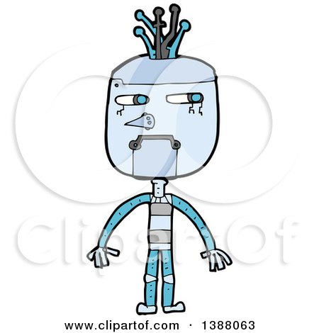 Clipart of a Cartoon Robot - Royalty Free Vector Illustration by lineartestpilot