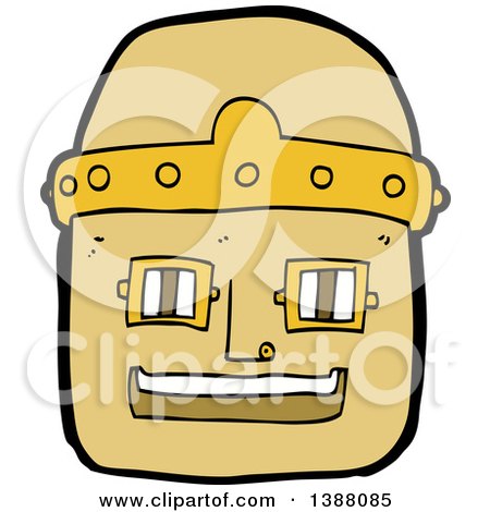 Clipart of a Cartoon Robot Face - Royalty Free Vector Illustration by lineartestpilot