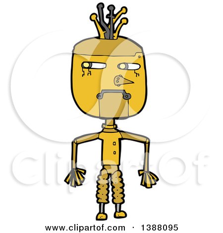Clipart of a Cartoon Robot - Royalty Free Vector Illustration by lineartestpilot