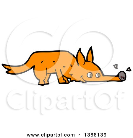 Clipart of a Cartoon Fox - Royalty Free Vector Illustration by lineartestpilot