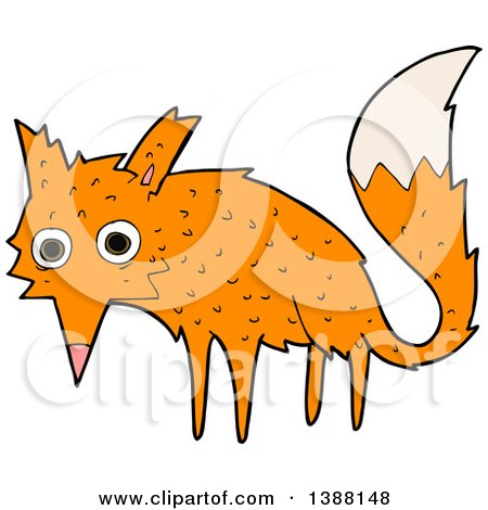 Clipart of a Cartoon Fox - Royalty Free Vector Illustration by lineartestpilot