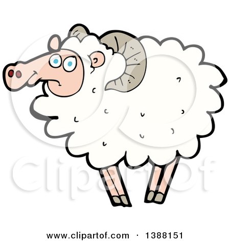 Clipart of a Cartoon Sheep - Royalty Free Vector Illustration by lineartestpilot