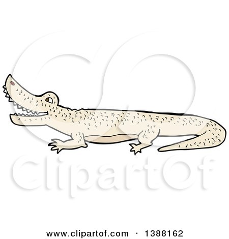 Clipart of a Tan Crocodile or Alligator - Royalty Free Vector Illustration by lineartestpilot