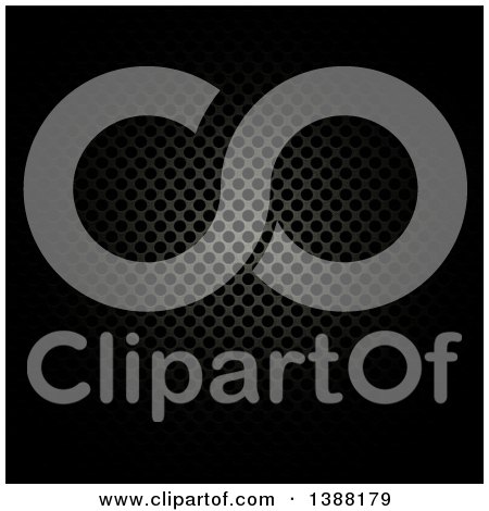Clipart of a Black Perforated Metal Background - Royalty Free Illustration by KJ Pargeter