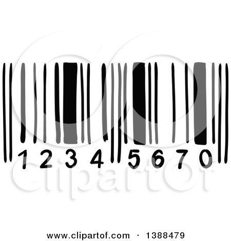 Clipart of a Black and White Bar Code - Royalty Free Vector Illustration by Vector Tradition SM