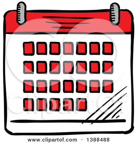 Clipart of a Sketched Calendar - Royalty Free Vector Illustration by Vector Tradition SM