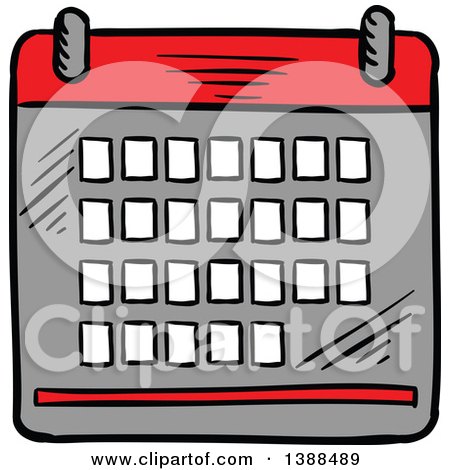 Clipart of a Sketched Calendar - Royalty Free Vector Illustration by Vector Tradition SM