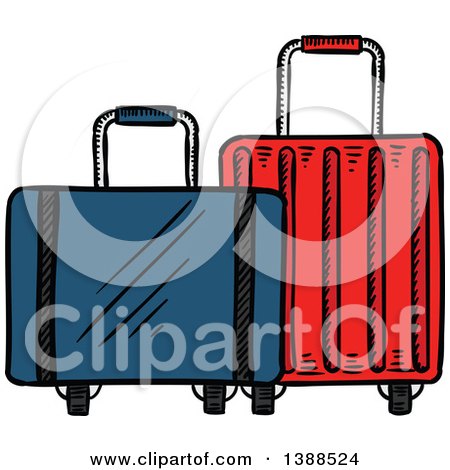 Clipart of Sketched Suitcases - Royalty Free Vector Illustration by Vector Tradition SM