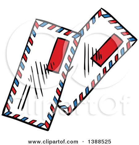 Clipart of Sketched Envelopes - Royalty Free Vector Illustration by Vector Tradition SM