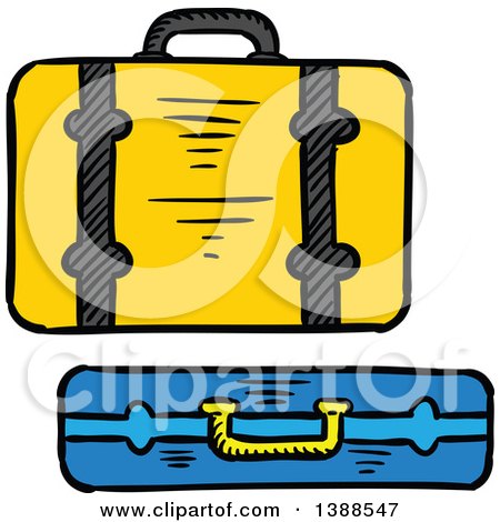 Clipart of Sketched Suitcases - Royalty Free Vector Illustration by Vector Tradition SM