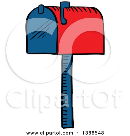 Clipart of a Sketched Mailbox - Royalty Free Vector Illustration by Vector Tradition SM