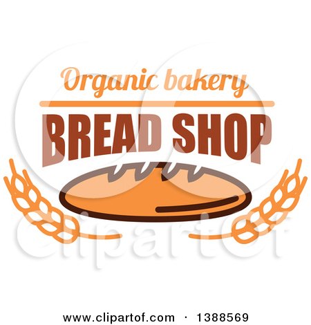Clipart of a Bakery Design with Text, Wheat and Bread - Royalty Free Vector Illustration by Vector Tradition SM
