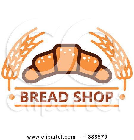Clipart of a Bakery Design with Text, Wheat and a Croissant - Royalty Free Vector Illustration by Vector Tradition SM