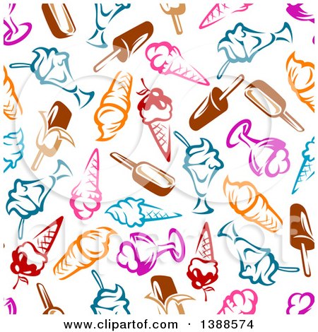 Clipart of a Seamless Background Pattern of Frozen Treats - Royalty Free Vector Illustration by Vector Tradition SM