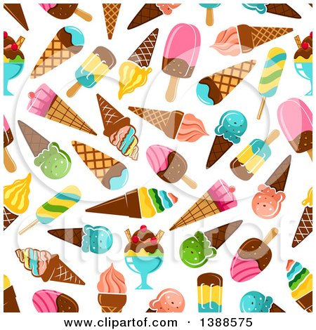 Clipart of a Seamless Background Pattern of Frozen Treats - Royalty Free Vector Illustration by Vector Tradition SM