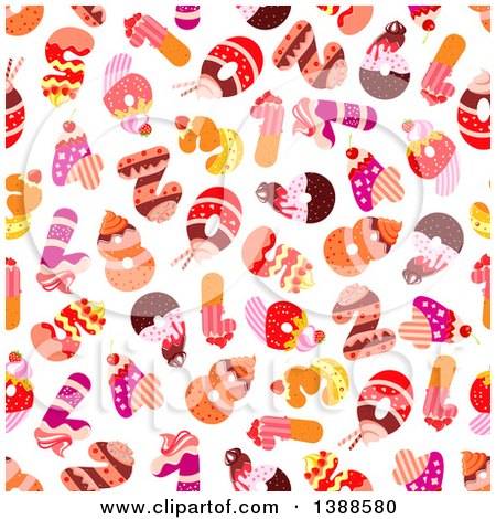Clipart of a Seamless Background Pattern of Cake Numbers - Royalty Free Vector Illustration by Vector Tradition SM