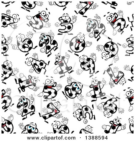 Clipart of a Seamless Background Pattern of Soccer Numbers - Royalty Free Vector Illustration by Vector Tradition SM