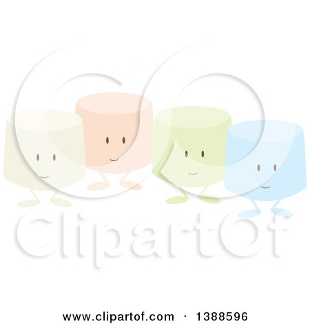 Clipart of Colorful Marshmallow Characters - Royalty Free Vector Illustration by Randomway
