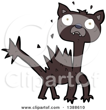 Clipart of a Cartoon Scared Kitty Cat - Royalty Free Vector Illustration by lineartestpilot