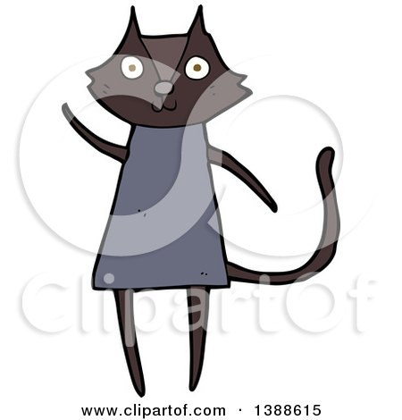 Clipart of a Cartoon Kitty Cat - Royalty Free Vector Illustration by lineartestpilot