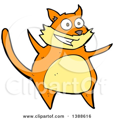 Clipart of a Cartoon Ginger Kitty Cat - Royalty Free Vector Illustration by lineartestpilot