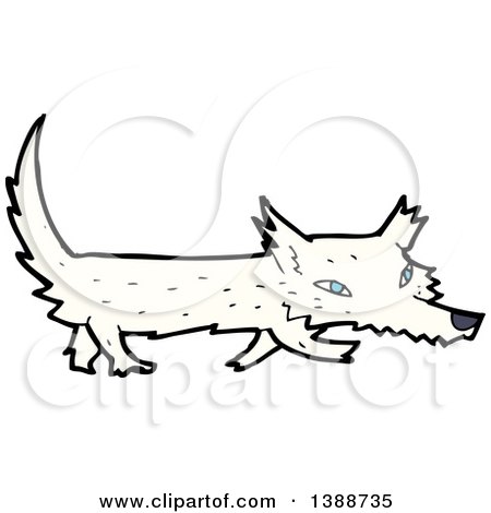 Clipart of a Cartoon White Wolf - Royalty Free Vector Illustration by lineartestpilot