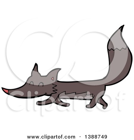 Clipart of a Cartoon Wolf - Royalty Free Vector Illustration by lineartestpilot